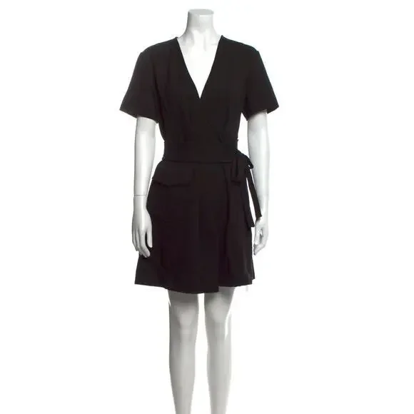 Joie Goldwin Short-Sleeve Belted Waist Cinch Wrap Dress Large - Picture 7 of 7